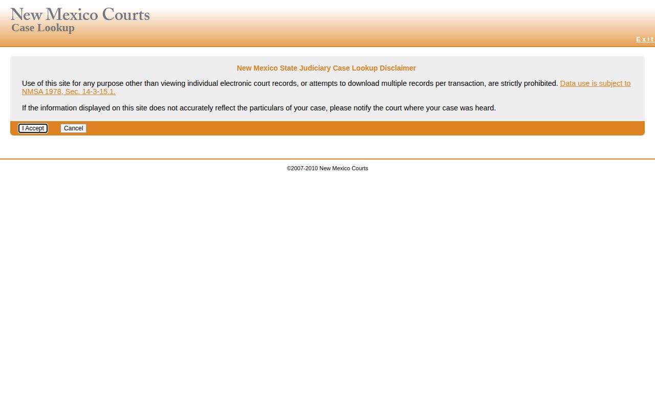 De Baca County court record search at New Mexico Courts Case Lookup